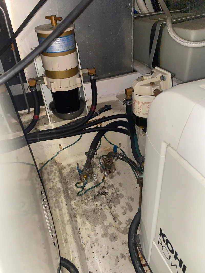 Slide: The Image of Engine room of a 2000 Carver 396 Motor Yacht with Kohler power generator. - 41