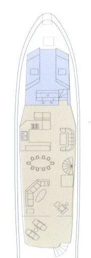 Slide: The Image of 1998 Hatteras 74 Sport Deck yacht floor plan layout. - 27