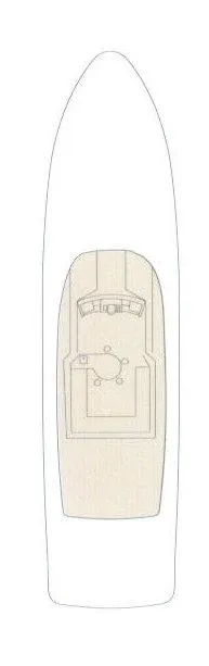 Slide: The Image of Top view layout of a 1998 Hatteras 74 Sport Deck yacht. - 29