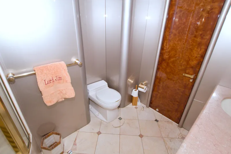 Slide: The Image of Luxurious bathroom in 1998 Lazzara 76 Skylounge Grand Salon yacht. - 24