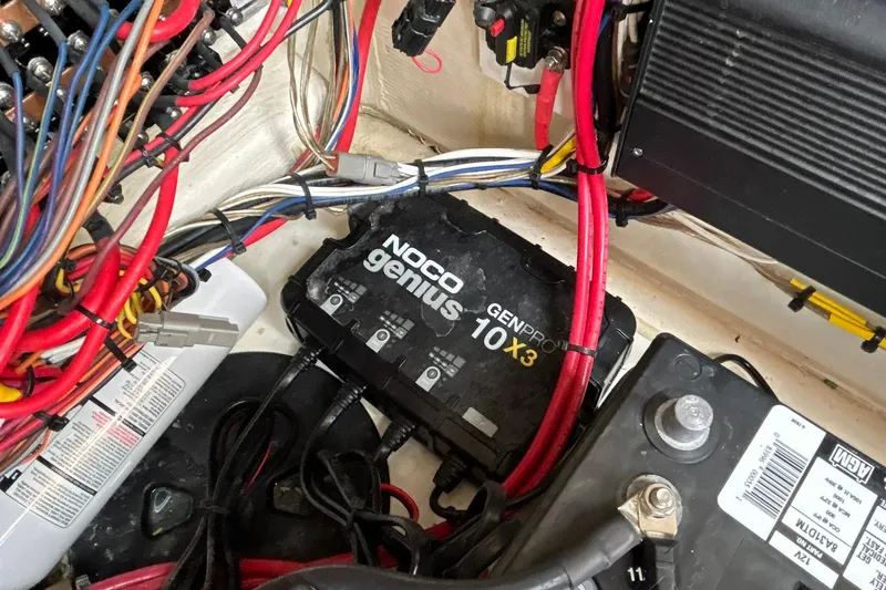 Slide: The Image of Electrical system of a 2023 Pathfinder 2600 HPS featuring NOCO Genius GENPRO10X3 charger. - 24