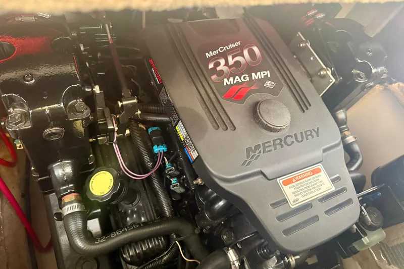 Slide: The Image of MerCruiser 350 MAG MPI engine in 2006 Crownline 266 BR boat. - 10