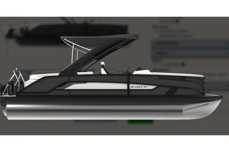 The Image of 2026 Evotti 723QL luxury pontoon boat with sleek design and modern features. - 0
