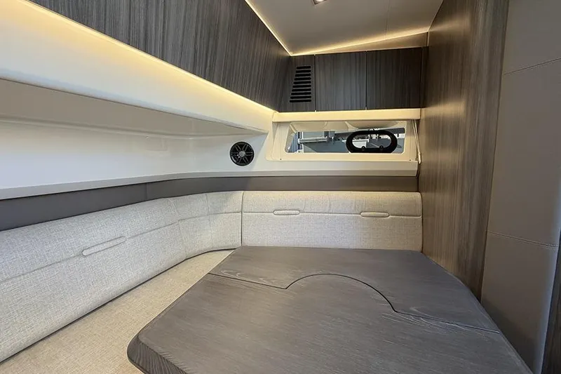 Slide: The Image of Luxurious interior cabin of 2023 Sea Ray SLX 400 yacht with modern design. - 45