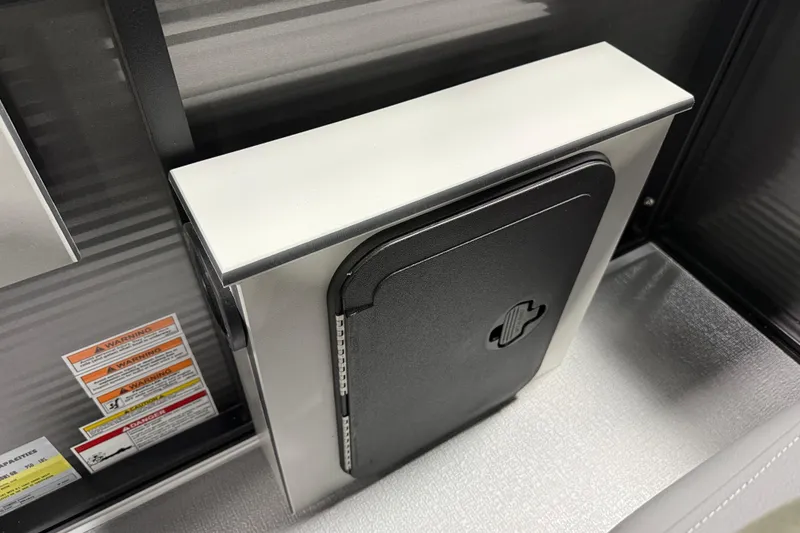 Slide: The Image of Storage compartment on 2026 Angler Quest 7515 Leisure Quest Cruise boat interior. - 11