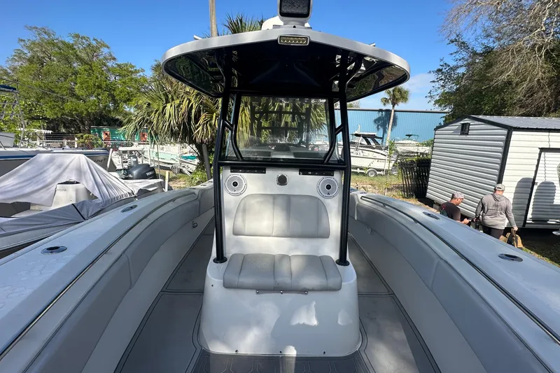 Slide: The Image of 2017 Cape Horn 32 T boat with T-top, docked outdoors. - 11