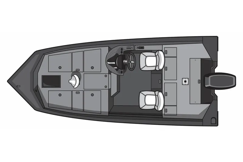 Slide: The Image of Manufacturer Provided Image: Top view of 2026 Smoker Craft Viper XR 165 boat layout, featuring seating and storage. - 15