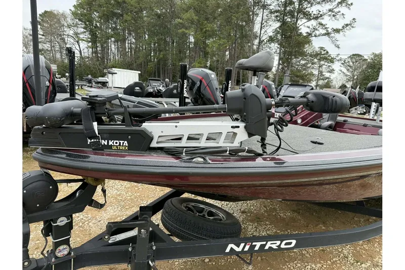 Slide: The Image of 2022 Nitro Z20 Pro boat with Minn Kota Ultrex motor on trailer. - 3