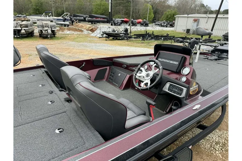 Slide: The Image of Interior of a 2022 Nitro Z20 Pro boat with dual seats and advanced dashboard. - 8