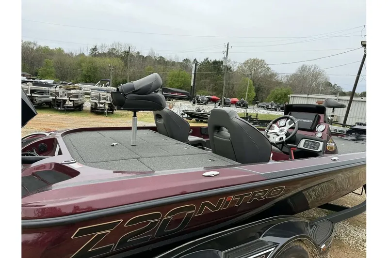 Slide: The Image of 2022 Nitro Z20 Pro bass boat with dual seats and advanced dashboard controls. - 9