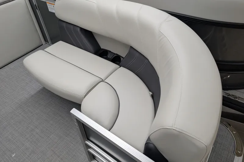 Slide: The Image of Luxurious seating on 2026 Sylvan Mirage 820 Cruise pontoon boat, featuring plush upholstery. - 11