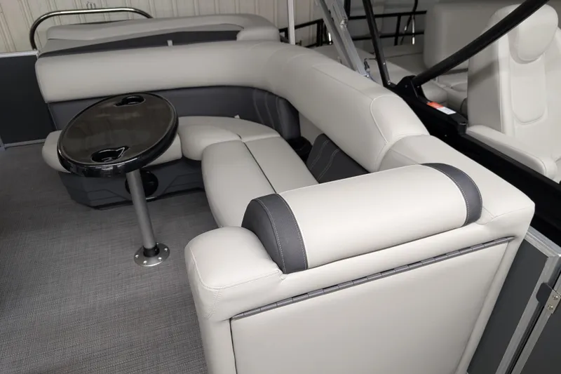 Slide: The Image of Luxurious seating area in 2026 Sylvan Mirage 820 Cruise pontoon boat. - 12