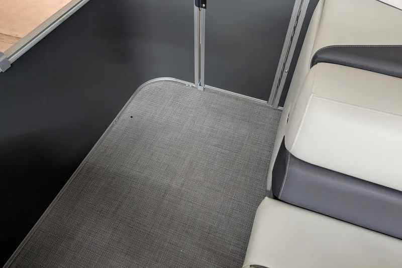 Slide: The Image of Interior of 2026 Sylvan Mirage 820 Cruise with gray carpet flooring. - 14