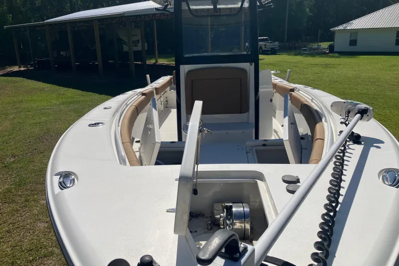Slide: The Image of Embossed dolphin logo on 2020 Sea Hunt Gamefish 27 boat panel. - 19