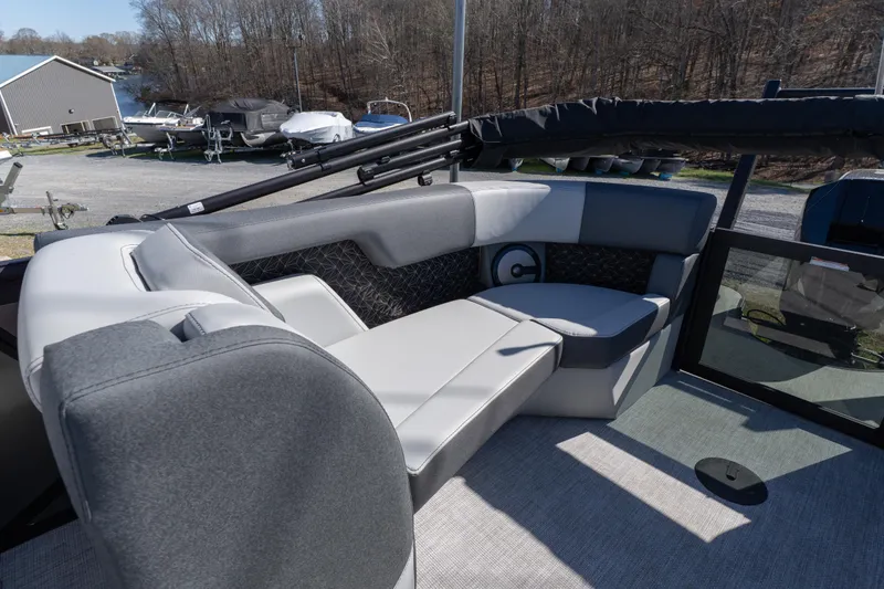 Slide: The Image of Luxurious seating on 2026 Alera M23Q boat, featuring modern design and comfortable upholstery. - 12
