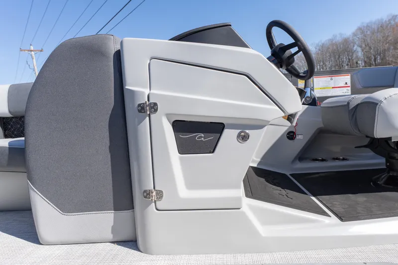 Slide: The Image of Interior view of 2026 Alera M23Q boat, featuring sleek design and modern controls. - 15