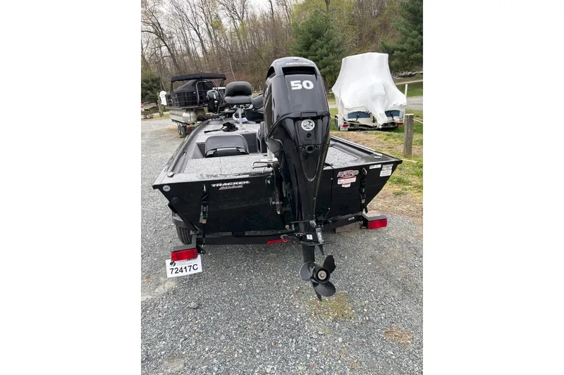 Slide: The Image of 2025 Tracker Pro 170 boat with Mercury 50 engine on a trailer. - 7