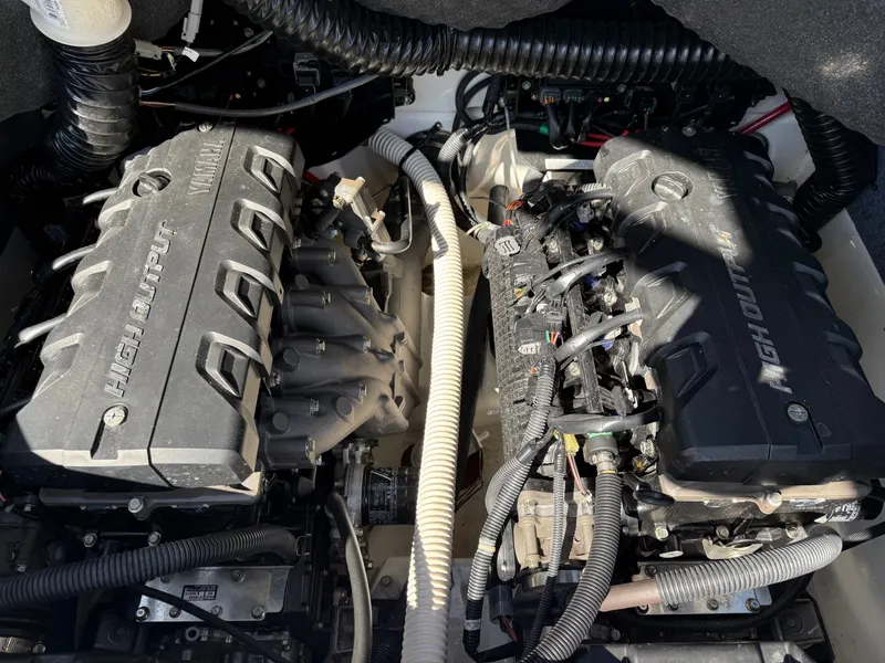 Slide: The Image of Engine compartment of a 2018 Yamaha 242 Limited S boat. - 28