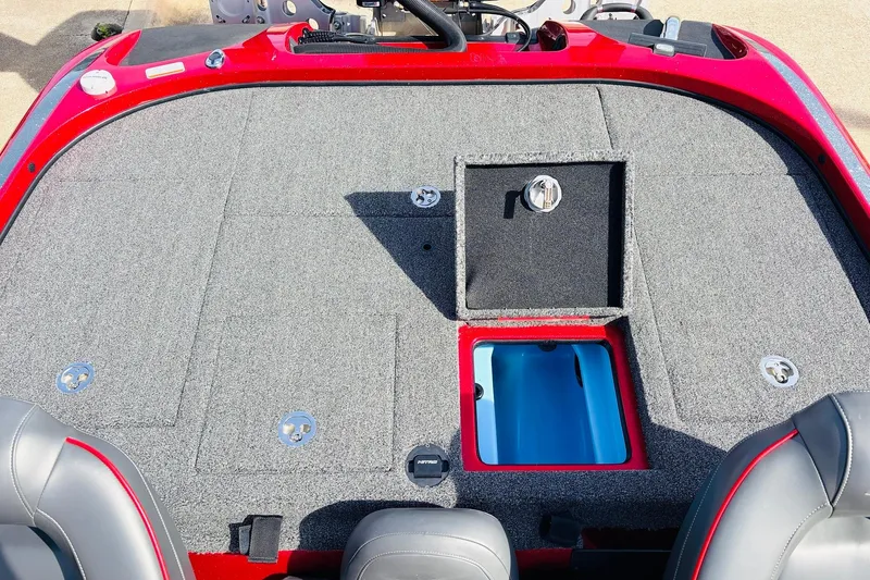 Slide: The Image of 2020 Nitro Z21 Pro boat deck with storage compartments and seating. - 49