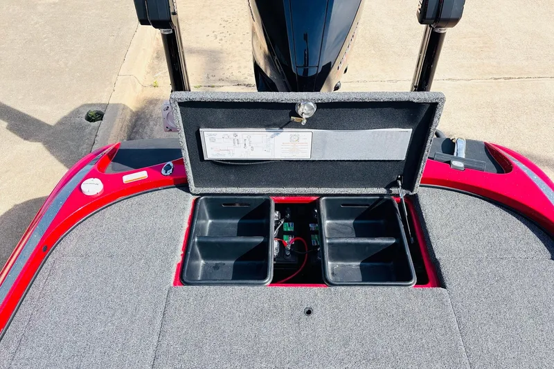 Slide: The Image of Open storage compartment on a 2020 Nitro Z21 Pro boat, showcasing interior details. - 60