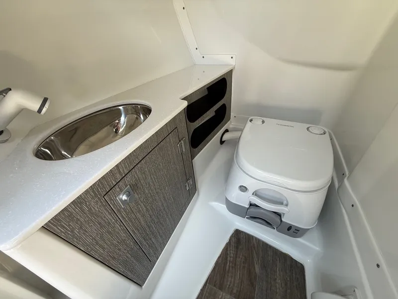 Slide: The Image of Interior of 2022 Monterey 278SS Super Sport with sink and toilet. - 21