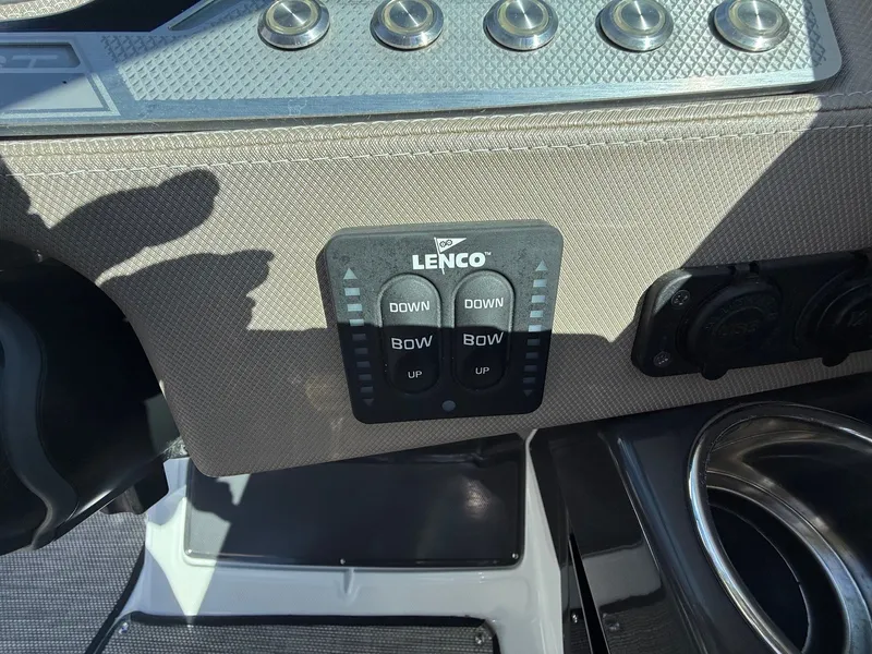 Slide: The Image of Lenco control panel on 2022 Monterey 278SS Super Sport boat. - 26
