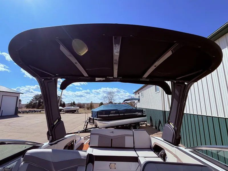 Slide: The Image of 2022 Monterey 278SS Super Sport boat with sunshade outdoors. - 42