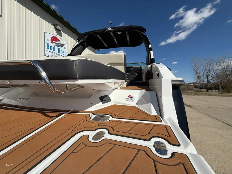 Slide: The Image of 2022 Monterey 278SS Super Sport boat at Boji Boat parking lot. - 9