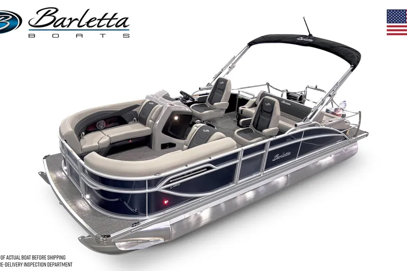 The Image of 2026 Barletta Cabrio 22UC pontoon boat with sleek design and comfortable seating. - 0