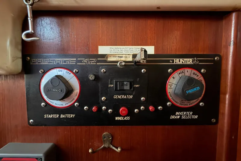 Slide: The Image of Control panel of Hunter Passage 42 yacht, 1992 model. - 36