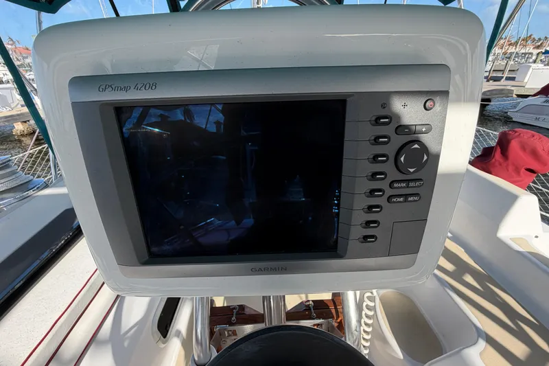 Slide: The Image of Garmin GPSmap 4208 on 1992 Hunter Passage 42 sailboat, docked in marina. - 8