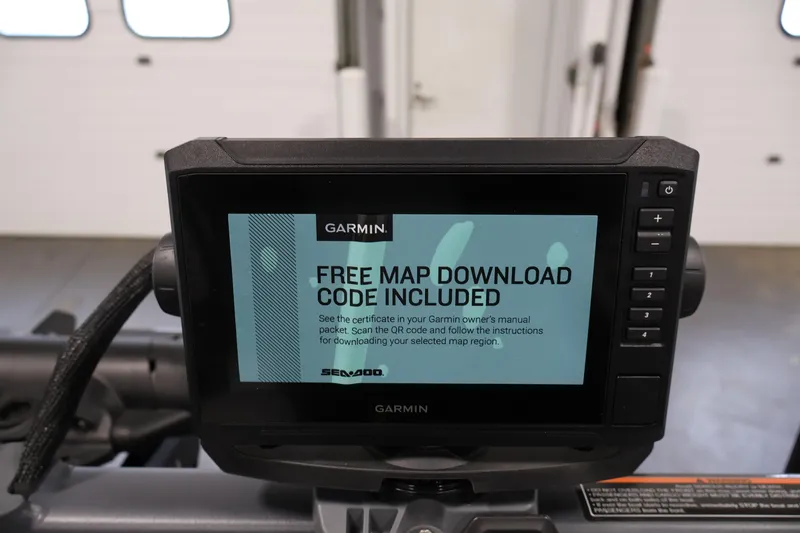 Slide: The Image of Garmin display on 2025 Sea-Doo Switch Fish 21 with free map download code. - 15