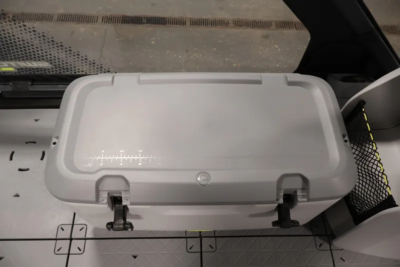 Slide: The Image of 2025 Sea-Doo Switch Fish 21 cooler with measuring scale on lid. - 17