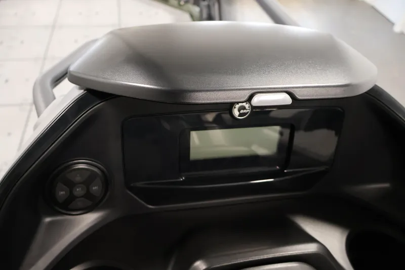 Slide: The Image of Dashboard of 2025 Sea-Doo Switch Fish 21, featuring modern controls and display. - 22