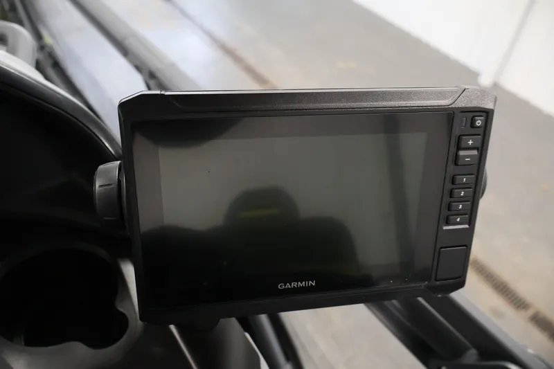 Slide: The Image of Garmin display on 2025 Sea-Doo Switch Fish 21, featuring control buttons and sleek design. - 24