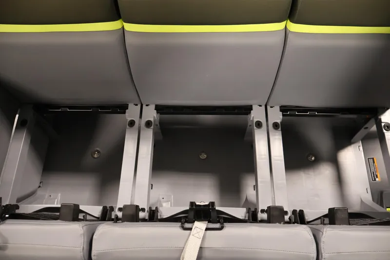 Slide: The Image of 2025 Sea-Doo Switch Fish 21 interior storage compartments under seats. - 30