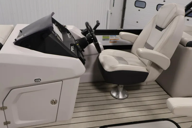 Slide: The Image of Viaggio Diamante U 2021 boat interior with steering console and captain's chair. - 17