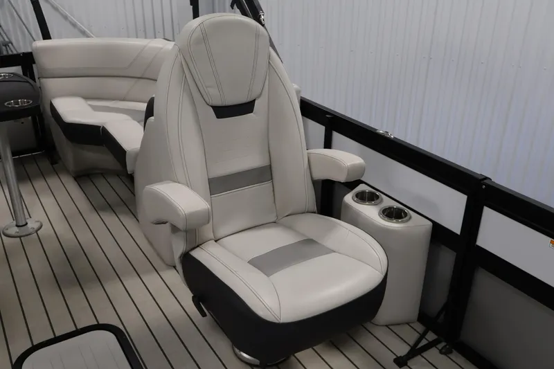 Slide: The Image of Luxurious seating on 2021 Viaggio Diamante U boat with cup holders and sleek design. - 27