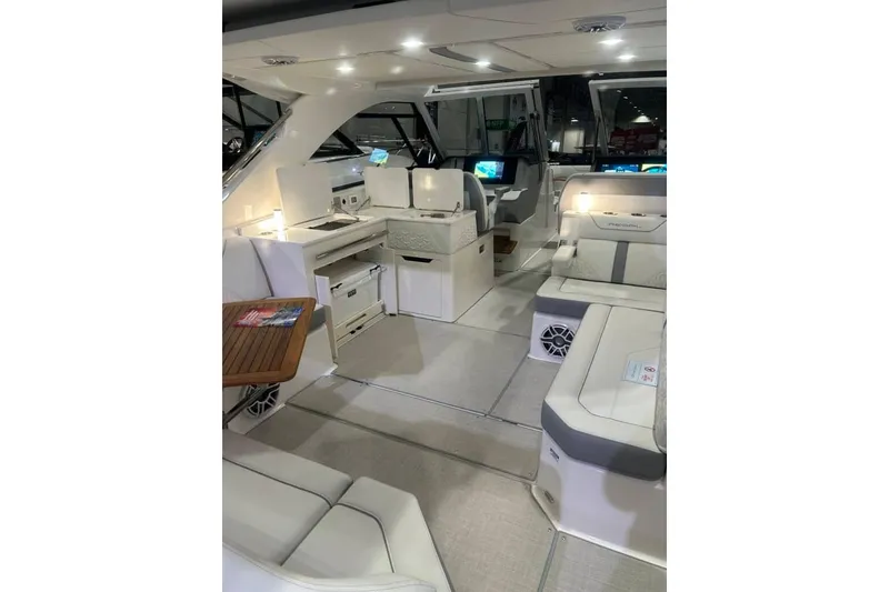 Slide: The Image of Luxurious interior of 2025 Regal LS36 yacht with modern seating and sleek design. - 2