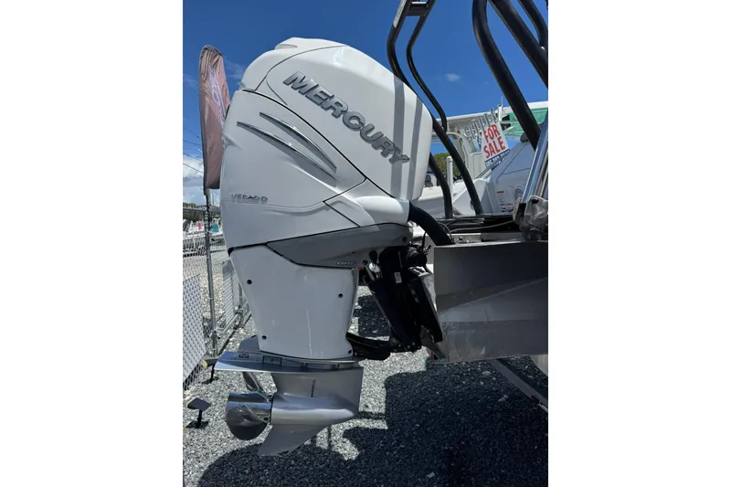 Slide: The Image of 2020 Crest Savannah 250 SLRC with Mercury outboard motor, displayed for sale. - 3
