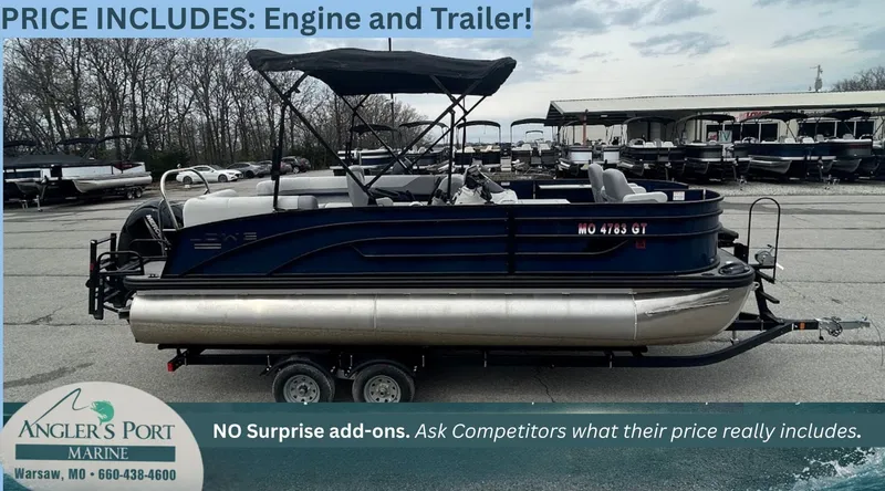 The Image of 2024 Lowe SS214 pontoon boat with trailer, Angler's Port Marine. - 1
