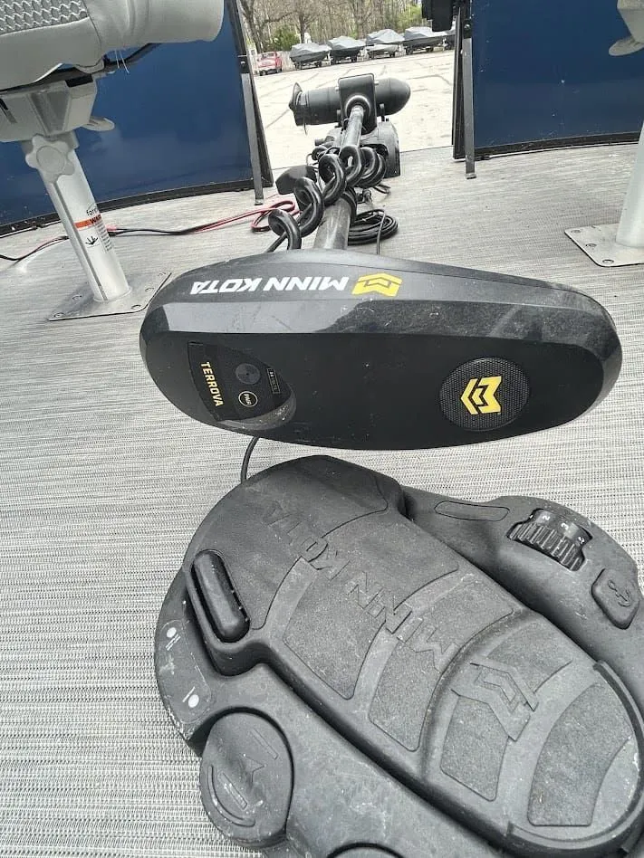 Slide: The Image of Minn Kota Terrova trolling motor on Lowe SS214 boat, 2024 model. - 12