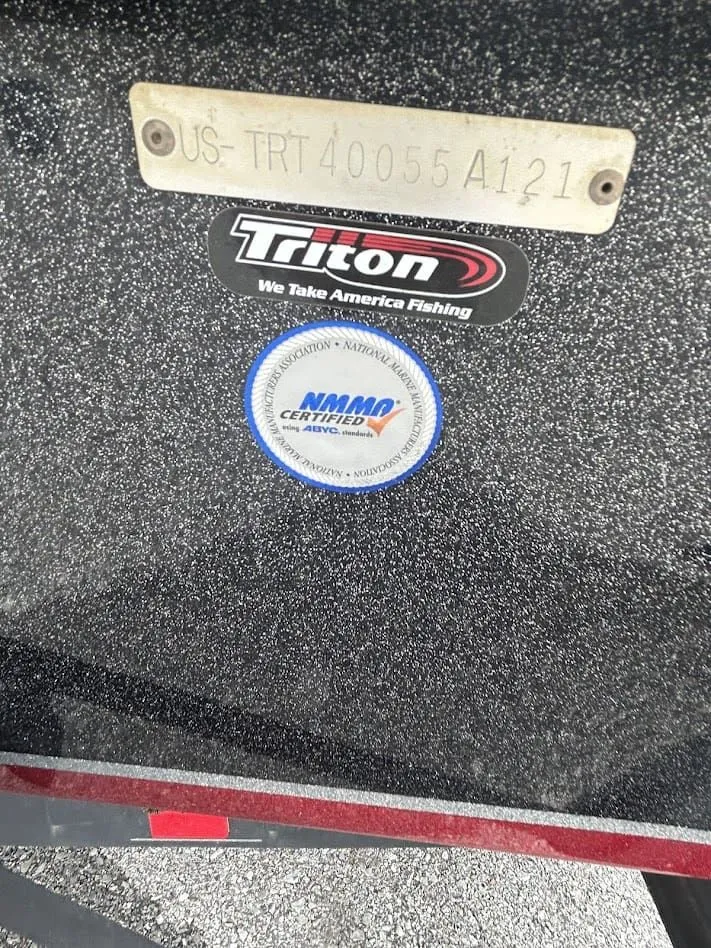 Slide: The Image of Triton 18TRX 2021 boat with serial number and NMMA certification. - 4