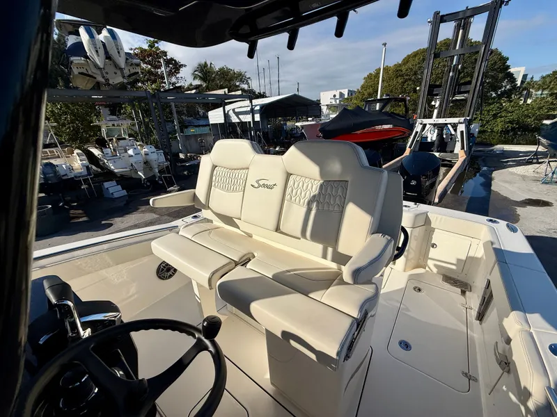 Slide: The Image of Interior of 2026 Scout 288 LXF featuring luxurious seating. - 2