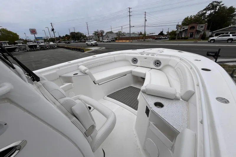 Slide: The Image of 2026 Tidewater 282 CC Adventure boat with spacious seating and modern design. - 16