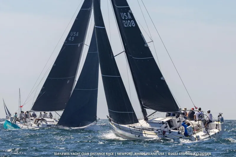 Slide: The Image of Sailboats racing in Newport, Rhode Island, featuring 2018 J Boats J/121 models. - 8