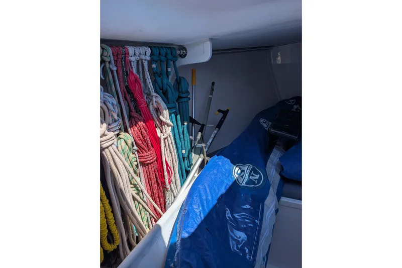Slide: The Image of Storage area of 2018 J Boats J/121 with ropes and equipment. - 23