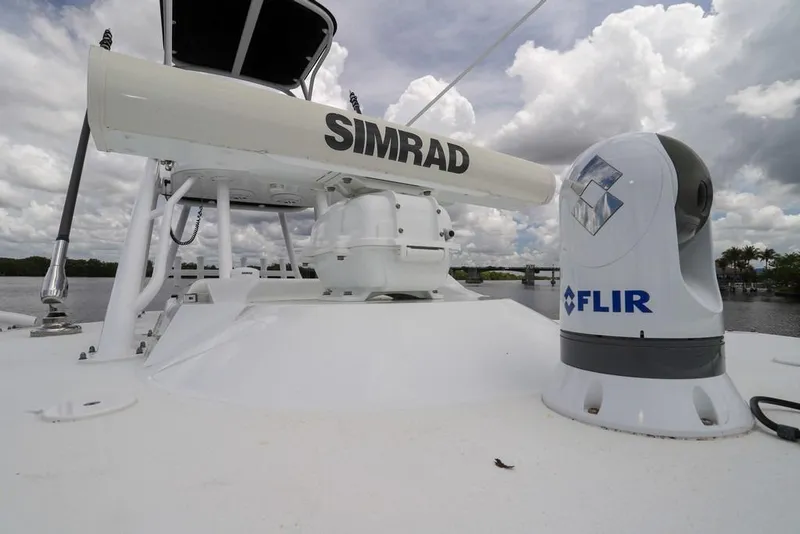 Slide: The Image of 2020 Yellowfin 39 Offshore boat with Simrad and FLIR equipment on deck. - 61