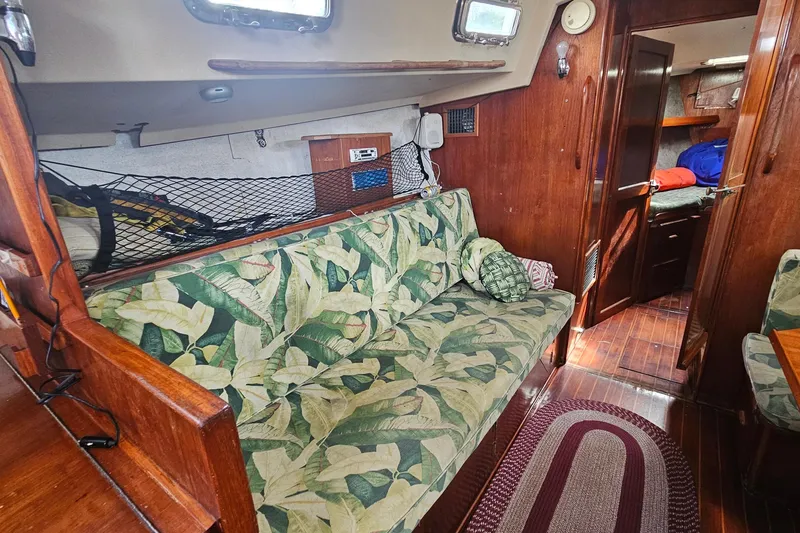 Slide: The Image of 1982 Morgan 462 yacht bathroom with sink, toilet, and wooden accents. - 40