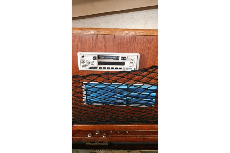 Slide: The Image of 1982 Morgan 462 yacht kitchen with stainless steel stove and oven. - 62